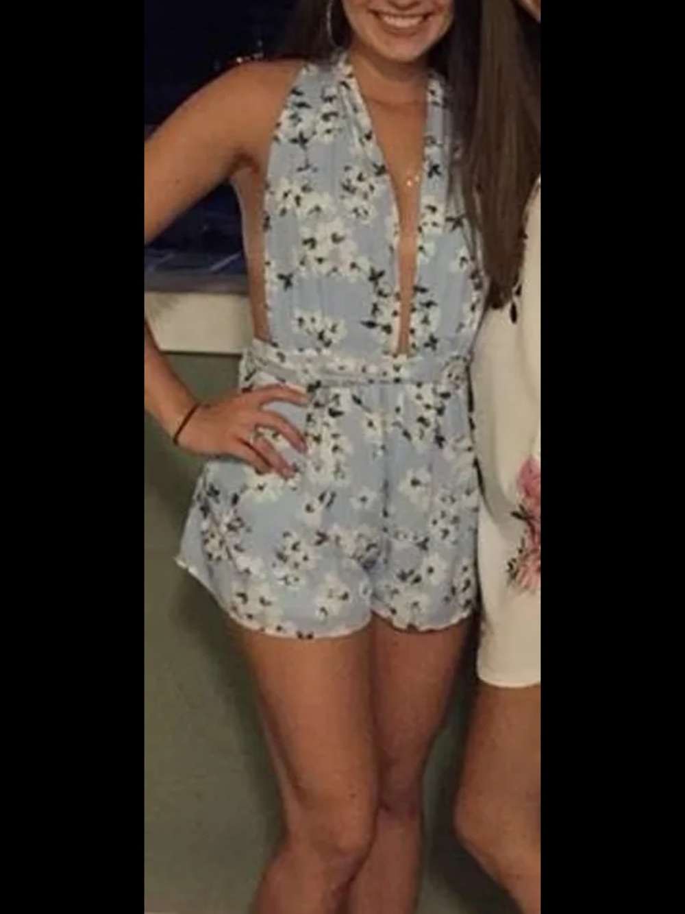 Light blue floral romper- tie many different ways